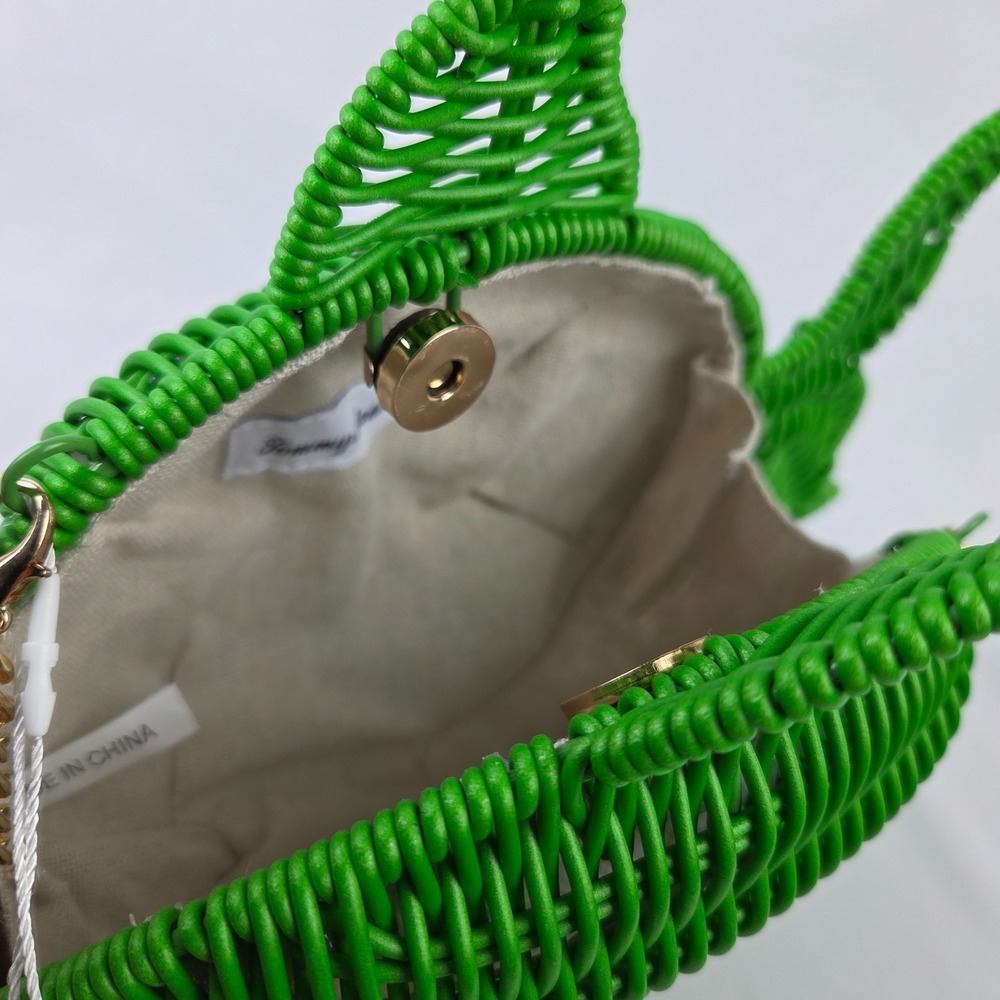 Tommy Bahama Viral Green Fish Woven Straw Novelty Bag Tropical Summer NWT - Picture 6 of 6